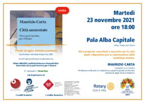 Maurizio Carta, Città aumentate, martedì 23 novembre 2021
